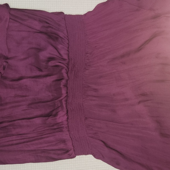 White House Black Market Purple one shoulder ruffle dress sz-4 - Picture 4 of 6